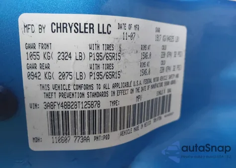 2008 Chrysler Pt Cruiser Lx from USA, damaged, VIN 3A8FY48B28T125878
